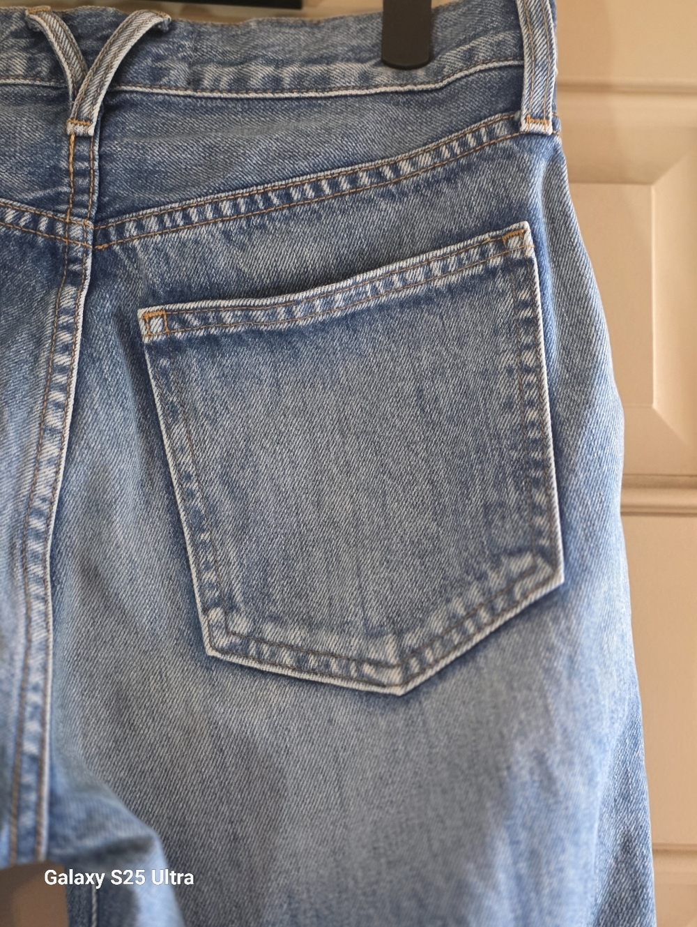 Veronica Beard Light Blue High-Rise Flare Jeans with Patch Pockets - Picture 8 of 11